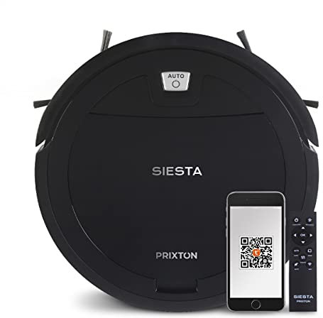 PRIXTON Siesta - Aspiradora/Robot Aspirador con Gran Potencia de Succión hasta 1000 PA con WiFi y App, Programable e Inteligente, Limpieza automática, Barre, Friega, Pasa la Mopa (Reacondicionado)