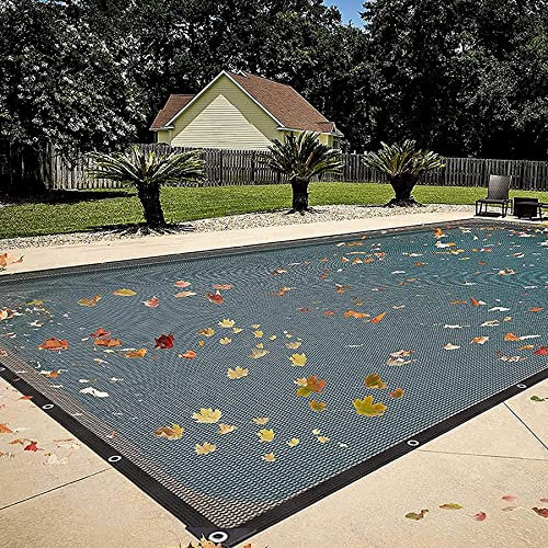 Couverture Filet de Feuille pour Piscine, Bâche Protection Piscines Hors-Sol Rectangulaire pour Bloquer Feuilles Mortes et Débris, Couverture Piscine D'hivernage, Durable(Size:4×8m(13×26ft))