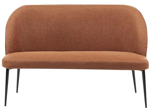 Kökssoffa 2-sits Bänk Tyg Polyester Klädsel Svart Metallben Brun Osby