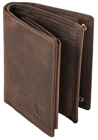 MATADOR Herren Geldbörse Leder #Toronto mit edler Geschenk Box, Elegante Geldtasche Herren RFID Schutz, Luxus Geldbörse Viele Kartenfächer in Braun Dunkel