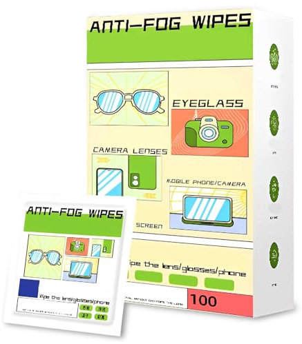 Anti Fog Tuch Brille, Regerly 100 Stück Brillenputztuch Antibeschlag Antibeschlagtuch Brille Anti-Fog Brillen-Reinigungstücher Nebel-Blocker für Augengläser Bildschirm Und Auto-Spiegel