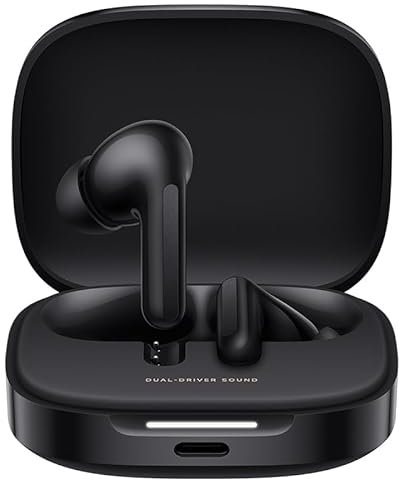Xiaomi Redmi Buds 6 - Auriculares inalámbrico, cancelación de Ruido, Ligero, 10 Horas de autonomía y 42 Horas con el Estuche de Carga, Bluetooth, Negro (Versión ES)