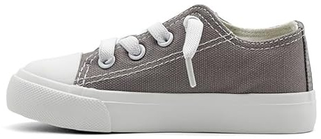 Scarpe da ginnastica unisex per bambini, ragazzi e ragazze, scarpe da corsa casual per bambini, scarpe da ginnastica in tela per sport all'aria aperta, Grigio, 23 EU