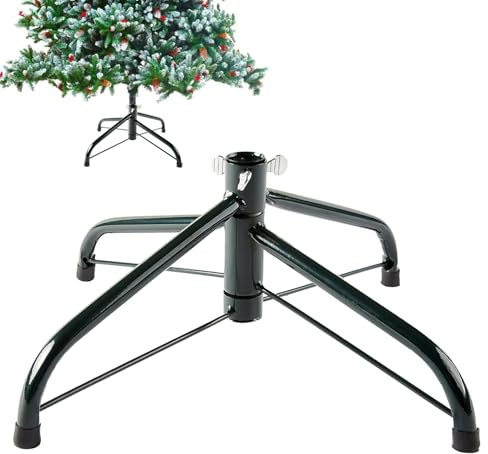 Soporte plegable para árbol de Navidad (45 cm de largo, 2 cm de diámetro), soporte universal para árbol de Navidad con pies de goma antideslizantes, para 0,9 – 1,8 m (verde oscuro)
