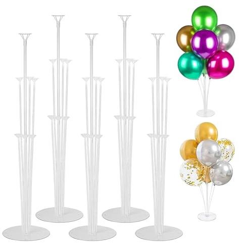 YOYEAH Juego de Soporte de Globos, Soporte de Globos para Globos, Kit de Soporte de Globos con Soportes Reutilizables de 5 Piezas, Soporte de Globos para Fiesta, cumpleaños, Boda, decoración navideña