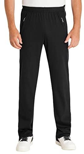 hajo Pantaloni da jogging da uomo, funzionali con chiusura lampo sulla gamba, taglie corte, Nero (100), 66