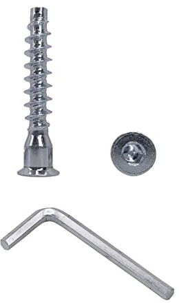(Förpackning med 100 st) Invändigt sexkantshuvud 7,0 x 40 mm möbelskruvar, bekräftad skruv för trä, zinkpläterade, fästbultar (100, 7,0 x 40 mm)