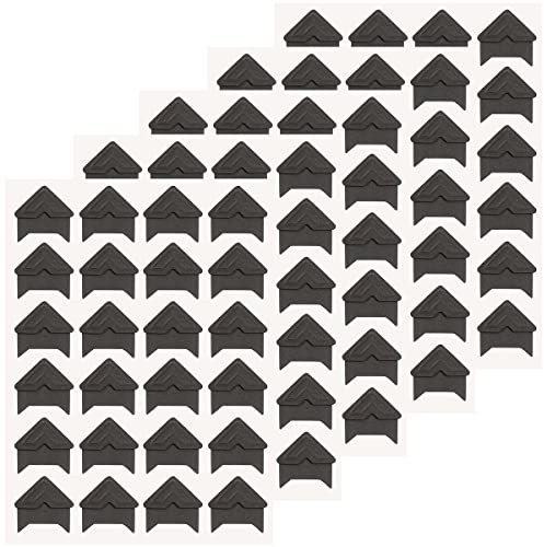 LICQIC Photo Corners Self Adhesive, 10 Sheets Black (Shape 1)