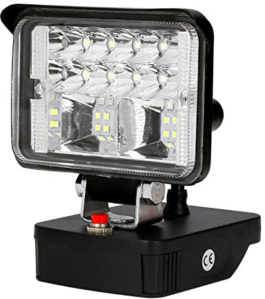 LED Work Light Outdoor Job Site Lighting Portable Spotlights Convert Compatible with Metabo 18V Lithium Battery for DIY Projects Camping and Emergencies