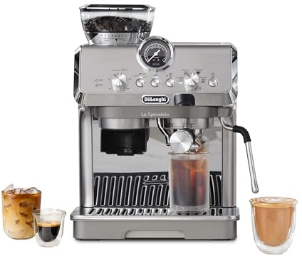 De'Longhi La Specialista Arte Evo Espresso Machine - Compact Cold Brew Coffee Maker with Grinder, Milk Steam Wand/Frother & Tamping Tools - Home Barista Kit for Lattes, Cappuccinos, Iced Coffee
