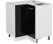 Vicco Eckschrank R-Line, Schwarz Hochglanz/Weiß, 75.6 cm mit Tür, ohne Arbeitsplatte