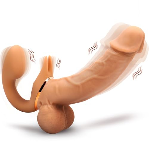 Kocopro Strapless Strap On Double Ended Dildo Female Sex Toy with 9 Modes Penis, Realistic G Spot Silicone Dildo Vibrator Clitoral Stimulator Anal Butt Plug, Adult Sex Toys for Women Lesbian Couples