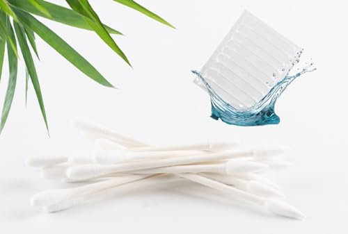 Lot de 1000 cotons-tiges stériles pour maquillage et nettoyage, emballés individuellement, avec une pointe ronde et une pointe pointue, avec manche en papier dur et résistant