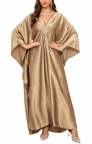 Orshoy Womens Beachwear Kaftan Dress Bikini Cover Ups Maxi Kimono Tunic Bathing Suit Wrap Loungewear Summer Champagne Color
