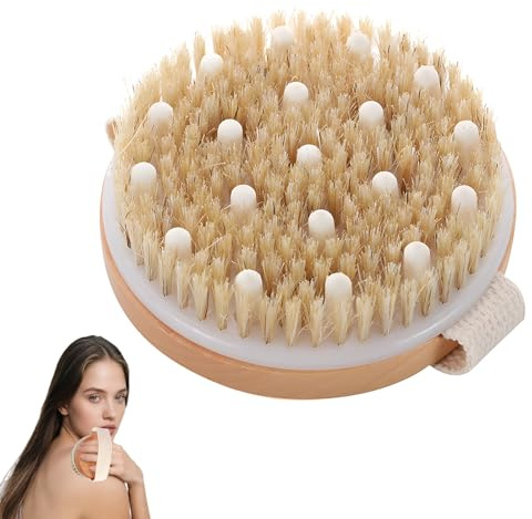 Brosse pour le corps, brosse de massage, brosse sèche, brosse sèche pour le corps, brosse sèche, brosse anti-cellulite, brosse pour le corps à poils naturels, brosse de massage sèche, brosse exfoliant
