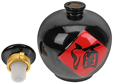 HEALLILY Tarro de vino de cerámica vintage hermético, botella de almacenamiento de vino sellada para el hogar, elegante olla esmaltada para fácil limpieza