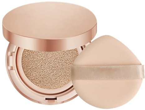 Iouyjiu Cushion Foundation Natural, Lightweight Face Base, Long-Lasting Hydrating Coverage, Pore-Perfecting Smooth Finishes, Easy Blend Makeup Compact, Sun Defense, All Day Wear