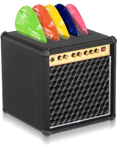 Neyauo Guitar Picks Holder Box, Mini Guitar Amp Pick Holder Personalized Guitar Pick Display Case for Musicians, Guitarists and Music Lovers, a Heart-Warming Gift