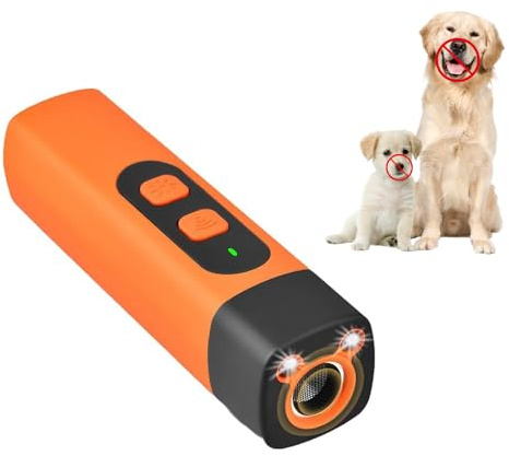 Oamger Anti-Bell-Gerät für Hunde, Ultraschall-Abschreckungsgerät Gegen Hundebellen, 8m Reichweite, Handheld Antibell Ultraschall mit LED-Taschenlampe,Wiederaufladbar Ultraschall-Bellstopper (1 Stück)