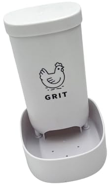 MARCBUSE Chicken Grit And Shell Feeder Heavy Duty Construction Wide Base For Stability Farm Coops Essential Stable Chicken Feeding Container
