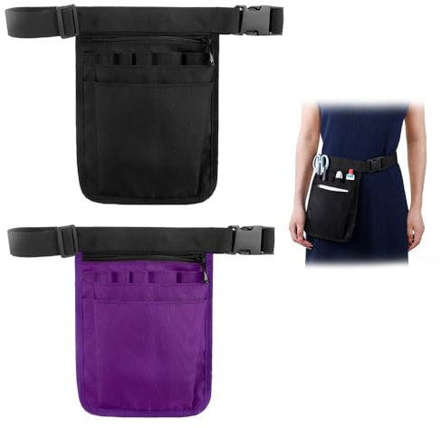 Set di 2 marsupi da infermiera, marsupio porta attrezzi da elettricista, marsupio da cintura con tasca piccola, ideale per cameriere, ristoranti, giardinaggio