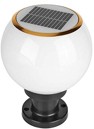 Reisx Sfera rotonda LED in acciaio inox solare Alberino della lampada da esterno IP65 impermeabile Colonna luci del giardino della luce della lanterna pilastro percorso for il Garden Villa Pillar Gard