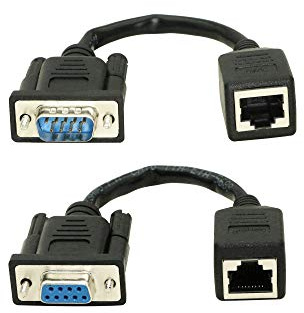 DB9 RS232 to RJ45 Extender DB9 9-Pin Serial Port Female&Male to RJ45-2Cable