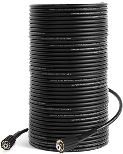 Corretic HochdruckreinigerSchlauch 30 m, knick und verschleißfester 14 Hochdruckschlauch und HochdruckreinigerSchlauchadapter, M22–14 mm Messinggewinde, Ersatz von 3200 PSI