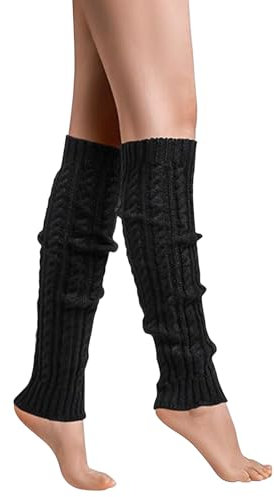 Damen Langer Beinwärmer Frauen, Mädchen Winter Crochet Stricken Stulpen, Overknee Gestrickte Strümpfe Kniestrümpfe Winter Lange Strick Beinstulpen Oberschenkelsocken für Tanzen, Sport, Yoga