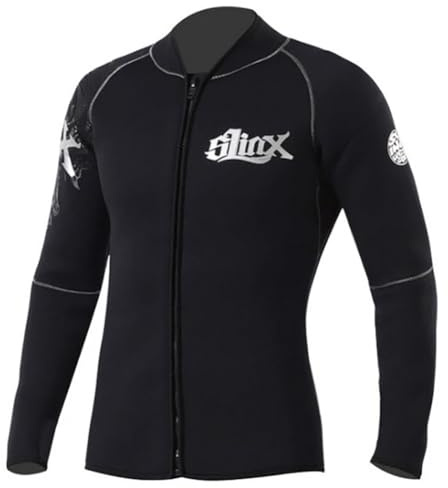 5MM,XXL,3/5mm Neoprene Wetsuit Top Men Women, Long Sleeve Front Zip Wetsuit Jacket, Keep Warm for Diving Surfing Kayaking Swimming Scuba