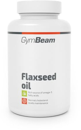GymBeam Leinöl (Kapseln) - Leinsamenöl mit 2000 mg pro Tagesdosis in Kapseln, Omega 3, 6, 9 Fettsäuren, mit Alpha-Linolensäure, Linolsäure und Vitamin E - für normalen Cholesterinspiegel, 90 caps
