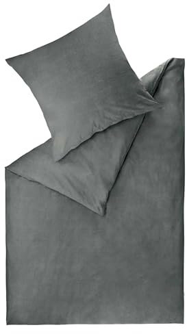 Esprit Home NEU! Premium Bettwäsche 140 x 200 cm Baumwolle 2teilig - Anthrazit - inkl. einem Kopfkissenbezug 70x90cm