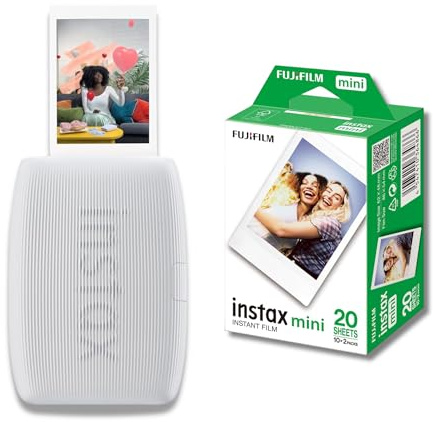 instax Fujifilm mini Link 3 Clay White | Stampante per Smartphone + 20 Pellicole mini