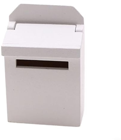 Buzón en miniatura en blanco, accesorio de madera perfectamente hecho para casas de muñecas y proyectos de manualidades (blanco)