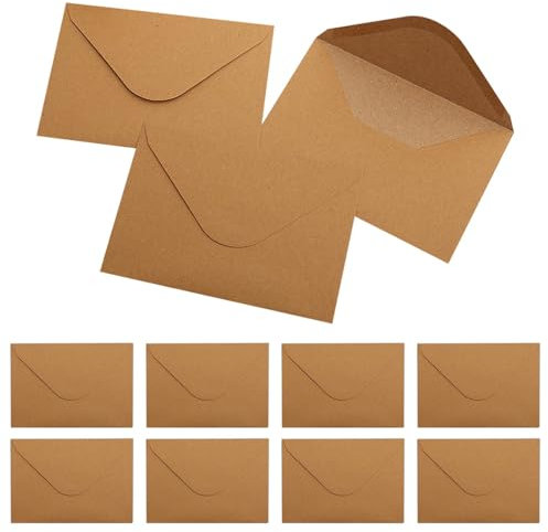 50 Kraftpapier Umschläge,Bra-un Briefumschläge,Vintage Briefumschläge Briefkuvert Briefhülle,Kraftpapier Briefumschläge,125 x 175mm,Für Grußkarten Geburtstagskarten Party-/Hochzeiteinladungen