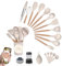 NOVARKA® SUPER PACK PREMIUM De 20 Utensilios De Cocina de Silicona PEQUEÑOS + Instrumento de Limpieza PORTATIL - Utensilios y Paletas Multifuncionales HOMOLOGADOS - Sin BPA