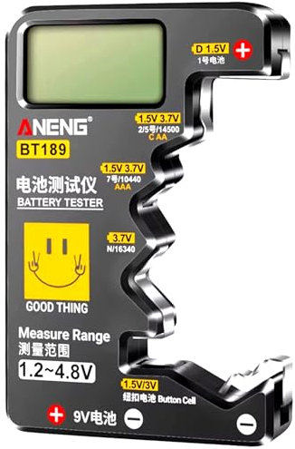OPAX51 Comprobador de Pilas, Comprobador de Pilas Digital, Probador Universal de Batería, Probador de Batería para Pilas de Botón, para Pilas AAA, AA, C, D, N, 9V, 1.5V Botón, Battery Tester 51CH001 B