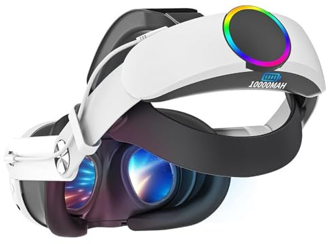 Head Strap VR, 10000mAh Battery, 4-hour Battery Life, Fast-charging VR Adjustable Headset