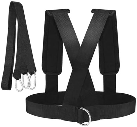APLVFFZH Arnés de Trineo Deportivo para Resistencia Banda Ajustable de Soporte para Sprint Correa Resistente de Tracción Arnés con Hombrera para Ayuda Física a, para 100 Kg