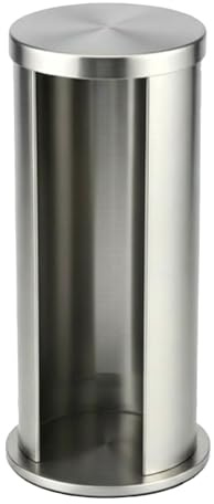 Greensen Dispenser di dischetti di cotone cosmetico rotondi, dispenser di dischetti di cotone rotondi in acciaio inox organizzatore per dischetti di rimozione del trucco con design aperto applicato