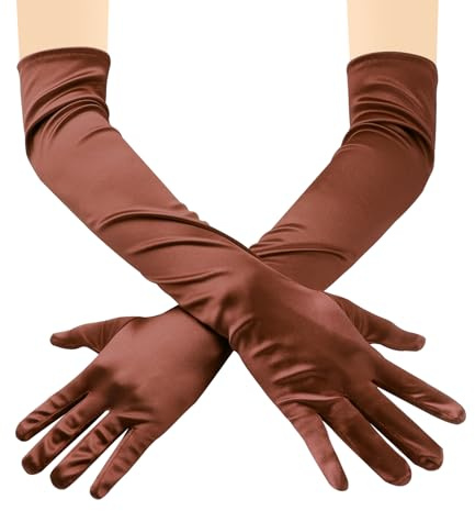 ZTVOWTO Women's Long Gloves, Stretchy Elbow Satin Gloves, Evening Gloves for Costumes, Opera, Bridal Party, Weddings and Proms