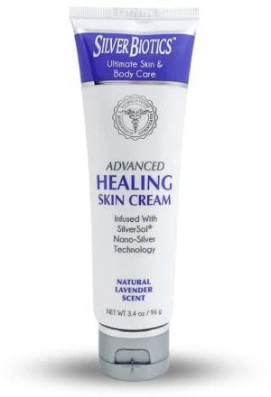 Silver Biotics Nano Silver Healing Lotion Cream Lavender Scent Infused SilverSol and Hyaluronic Acid | All Natural Ingredients to Heal, Smooth Your Skin Blemishes and Scars (3.4 oz.)