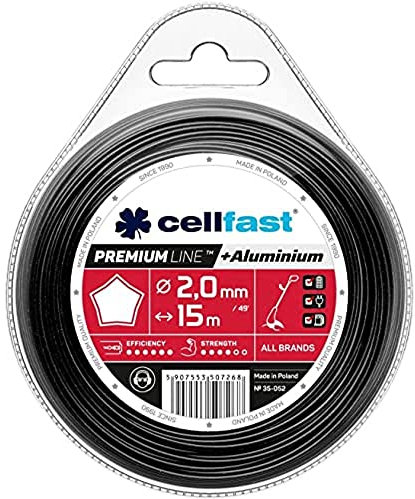 Cellfast Fil De Coupe Fil De Débroussailleuse Renforcé Acier Trempé Et Résistant Premium Étoile 2,0 mm 15 m
