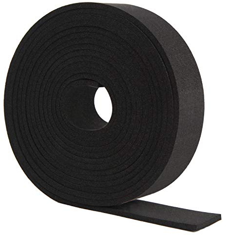 Neoprene Foam Strip Roll By Dualplex, 2 Wide x 10' Long x 1/16 Thick, Weather Seal High Density Stripping Non Adhesive – Weather Strip Roll Insulation Foam Strips - 10 Feet Long