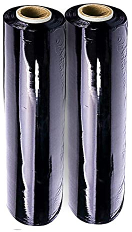 St@llion, pellicola termoretraibile nera per pallet, 400 mm x 250 m, 17 Mu, 2 pezzi