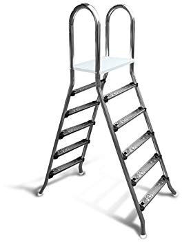 Trendpool Hochbeckenleiter V2A Classic Leiter Poolleiter Edelstahl 2x5 Stufen 1,50 m Poolhöhe