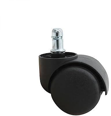 Vivezen - Lot de 5 roulettes pivotantes pour tabouret ou chaise de bureau - Noir