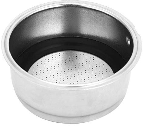 51mm Porte Filtre à Café, Filtres à Café en Maille Non Pressurisés en Acier Inoxydable Accessoires de Machines à Café Porte-Filtre Sans Fond(Tasse double)