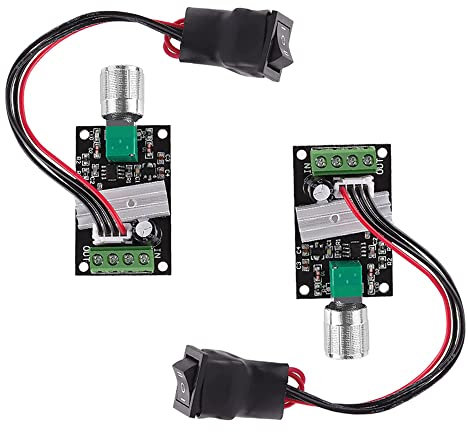 VooGenzek 2 PCS 6V 12V 24V 3A 80W PWM DC Motor Speed Controller, 1203BB Adjustable Driver Switch with Switch, for Electric Motor