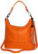 AmbraModa GLX09 - Damen Handtasche Schultertasche Beutel aus Echtleder (Orange)